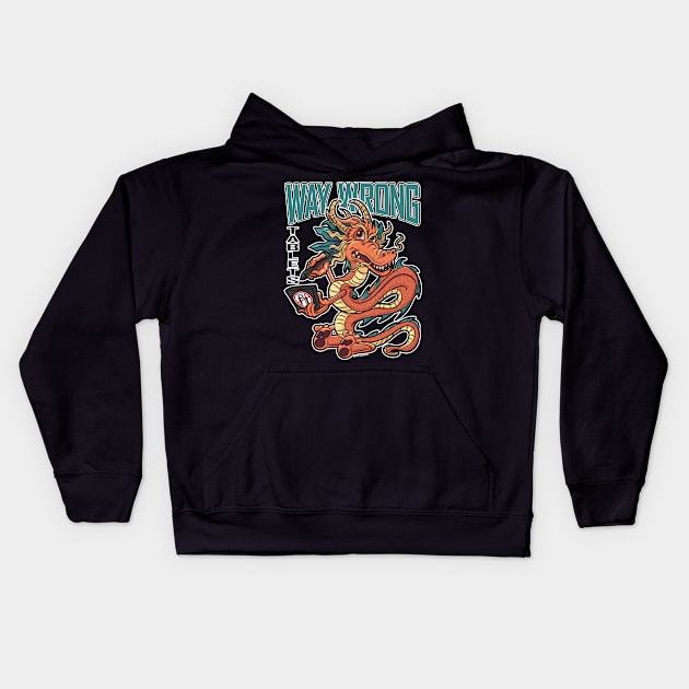 Way Wrong Tablets AI Dragon Kids Hoodie by eShirtLabs